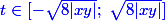 \blue t \in [-\sqrt {8 |xy|};~\sqrt {8 |xy|}]